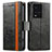 Leather Case Stands Flip Cover Holder S02D for Vivo iQOO 10 5G Black
