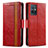 Leather Case Stands Flip Cover Holder S02D for Vivo iQOO Z6 5G Red