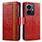 Leather Case Stands Flip Cover Holder S02D for Vivo iQOO Z6 Lite 5G Red