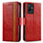 Leather Case Stands Flip Cover Holder S02D for Vivo iQOO Z6x Red