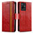 Leather Case Stands Flip Cover Holder S02D for Vivo T2x 5G Red