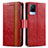 Leather Case Stands Flip Cover Holder S02D for Vivo V21 5G Red