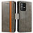 Leather Case Stands Flip Cover Holder S02D for Vivo V23 Pro 5G Gray