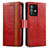 Leather Case Stands Flip Cover Holder S02D for Vivo V23 Pro 5G Red