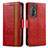 Leather Case Stands Flip Cover Holder S02D for Vivo X70 5G Red