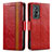 Leather Case Stands Flip Cover Holder S02D for Vivo X70t Red