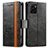 Leather Case Stands Flip Cover Holder S02D for Vivo Y32t Black