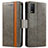 Leather Case Stands Flip Cover Holder S02D for Vivo Y3s (2021) Gray