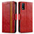 Leather Case Stands Flip Cover Holder S02D for Vivo Y3s (2021) Red