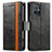 Leather Case Stands Flip Cover Holder S02D for Vivo Y75 5G Black