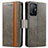 Leather Case Stands Flip Cover Holder S02D for Xiaomi Mi 11T 5G Gray