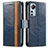 Leather Case Stands Flip Cover Holder S02D for Xiaomi Mi 12 Pro 5G Blue