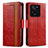 Leather Case Stands Flip Cover Holder S02D for Xiaomi Mi 13T 5G Red