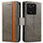 Leather Case Stands Flip Cover Holder S02D for Xiaomi Mi 13T Pro 5G Gray