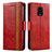 Leather Case Stands Flip Cover Holder S02D for Xiaomi Poco M2 Pro Red