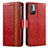 Leather Case Stands Flip Cover Holder S02D for Xiaomi POCO M3 Pro 5G Red