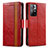 Leather Case Stands Flip Cover Holder S02D for Xiaomi Poco M4 Pro 5G Red