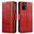 Leather Case Stands Flip Cover Holder S02D for Xiaomi Poco M5S Red