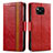 Leather Case Stands Flip Cover Holder S02D for Xiaomi Poco X3 Pro Red