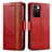 Leather Case Stands Flip Cover Holder S02D for Xiaomi Redmi 10 (2022) Red