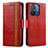 Leather Case Stands Flip Cover Holder S02D for Xiaomi Redmi 11A 4G Red