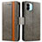 Leather Case Stands Flip Cover Holder S02D for Xiaomi Redmi A1 Gray