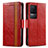 Leather Case Stands Flip Cover Holder S02D for Xiaomi Redmi K50 Pro 5G Red