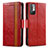 Leather Case Stands Flip Cover Holder S02D for Xiaomi Redmi Note 10 5G Red