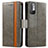 Leather Case Stands Flip Cover Holder S02D for Xiaomi Redmi Note 10 JE 5G Gray