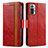 Leather Case Stands Flip Cover Holder S02D for Xiaomi Redmi Note 10 Pro 4G Red