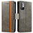 Leather Case Stands Flip Cover Holder S02D for Xiaomi Redmi Note 10T 5G Gray