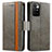 Leather Case Stands Flip Cover Holder S02D for Xiaomi Redmi Note 11 4G (2021) Gray