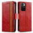Leather Case Stands Flip Cover Holder S02D for Xiaomi Redmi Note 11 4G (2021) Red
