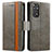 Leather Case Stands Flip Cover Holder S02D for Xiaomi Redmi Note 11 4G (2022) Gray