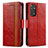 Leather Case Stands Flip Cover Holder S02D for Xiaomi Redmi Note 11 Pro 4G Red