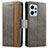 Leather Case Stands Flip Cover Holder S02D for Xiaomi Redmi Note 12 4G Gray