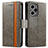 Leather Case Stands Flip Cover Holder S02D for Xiaomi Redmi Note 12 Turbo 5G Gray