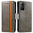 Leather Case Stands Flip Cover Holder S02D for Xiaomi Redmi Note 12S Gray