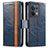 Leather Case Stands Flip Cover Holder S02D for Xiaomi Redmi Note 13 Pro 5G Blue