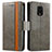 Leather Case Stands Flip Cover Holder S02D for Xiaomi Redmi Note 9 Pro Gray