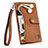 Leather Case Stands Flip Cover Holder S03D for Apple iPhone 13 Brown