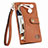 Leather Case Stands Flip Cover Holder S03D for Apple iPhone 14 Pro Brown
