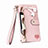 Leather Case Stands Flip Cover Holder S03D for Apple iPhone 14 Pro Pink