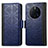 Leather Case Stands Flip Cover Holder S03D for Huawei Mate 50 Pro Blue