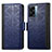 Leather Case Stands Flip Cover Holder S03D for Oppo A77 5G Blue