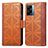 Leather Case Stands Flip Cover Holder S03D for Oppo K10 5G India Brown