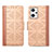 Leather Case Stands Flip Cover Holder S03D for Oppo Reno7 A Light Brown