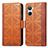 Leather Case Stands Flip Cover Holder S03D for Realme 10 4G Brown