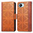 Leather Case Stands Flip Cover Holder S03D for Realme C30s Brown