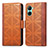 Leather Case Stands Flip Cover Holder S03D for Realme C33 (2023) Brown